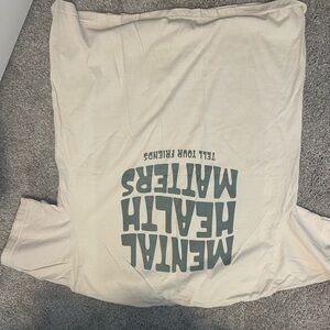 Mental Health Matters Graphic Tee - Cream with Green Print